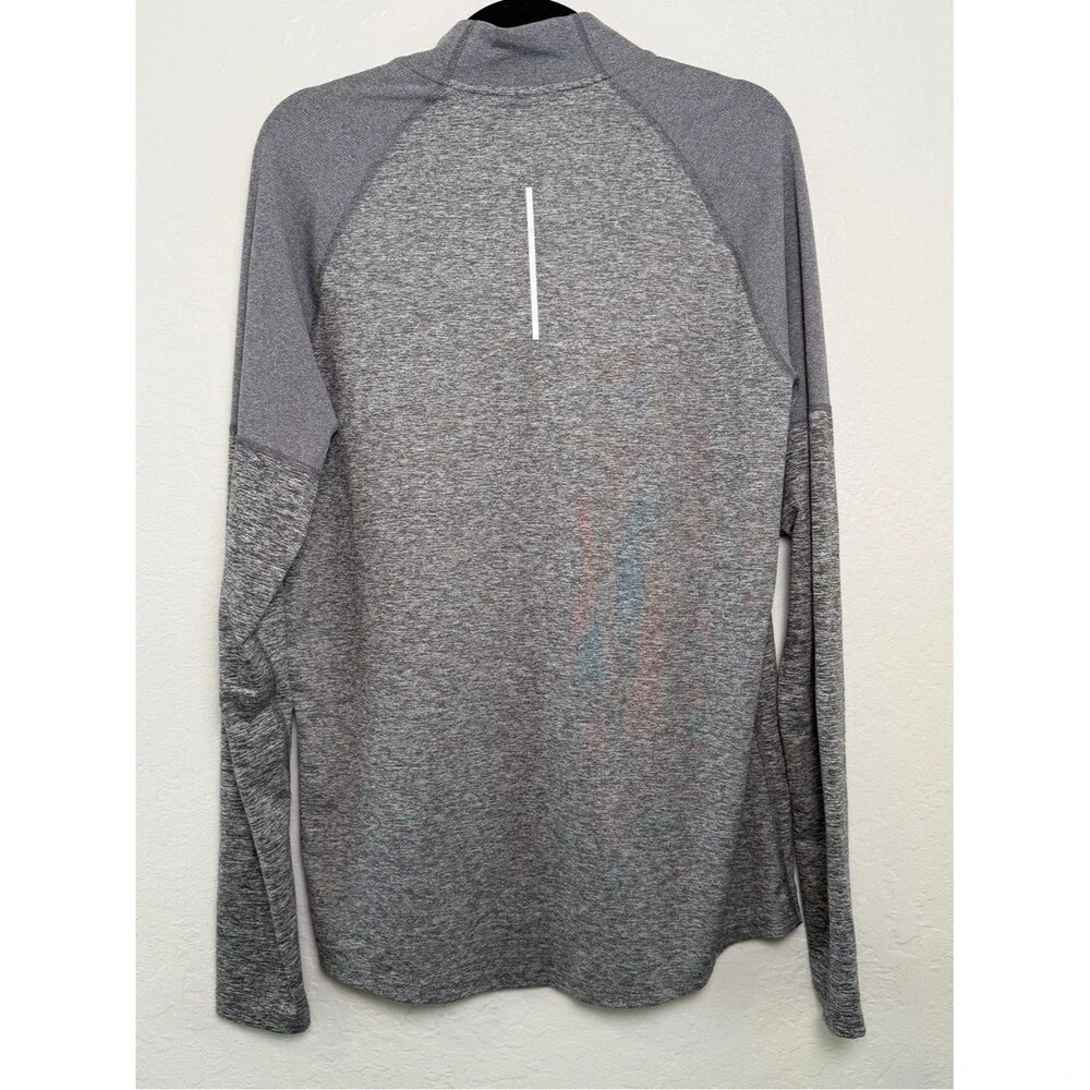 Nike Dri-FIT Men's Running Quarter Zip Pullover Grey Heather Long Sleeve Size M
